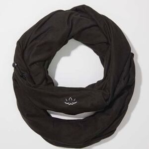 Beyond Yoga Black Infinity Hidden Pocket Scarf